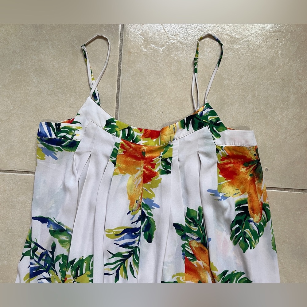 ARK & CO FULL LENGTH SPAGHETTI STRAP MULTI-FLORAL PRINT MAXI DRESS SIZE, L Beach - Picture 2 of 16